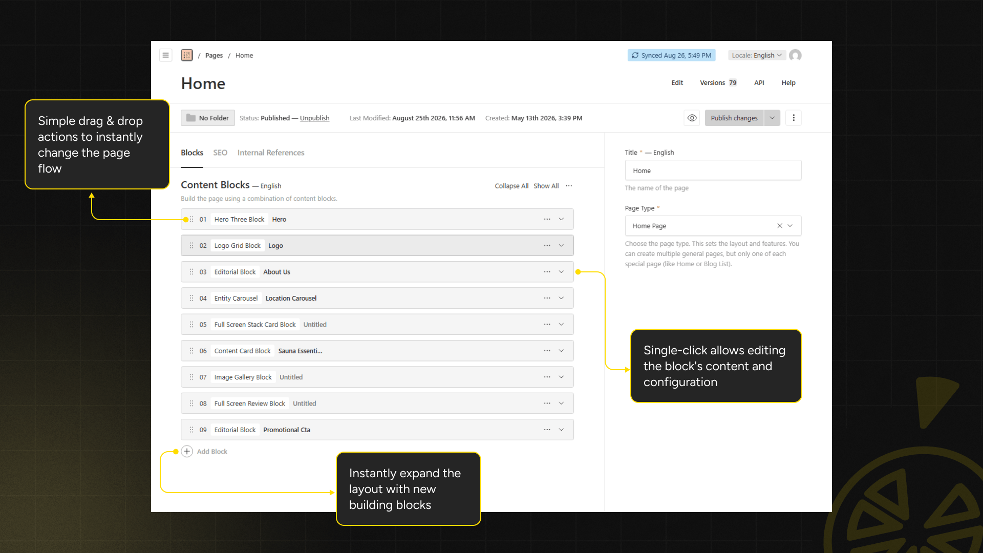 The HotBox Sauna Payload CMS homepage